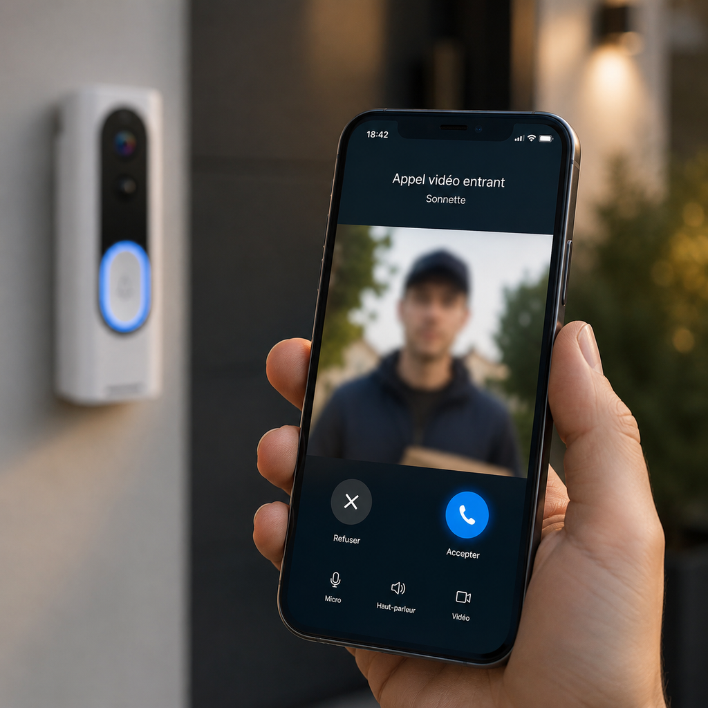 Sonnette Vidéo WiFi 1080P avec Interphone Vocal